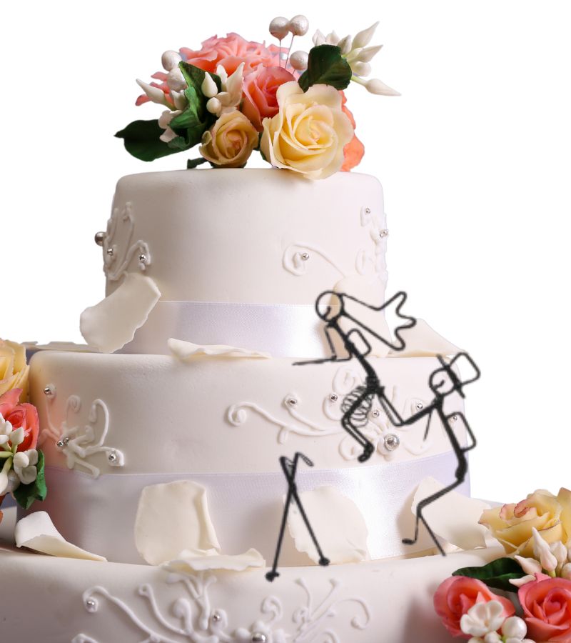 9 bride and groom hikers cake topper